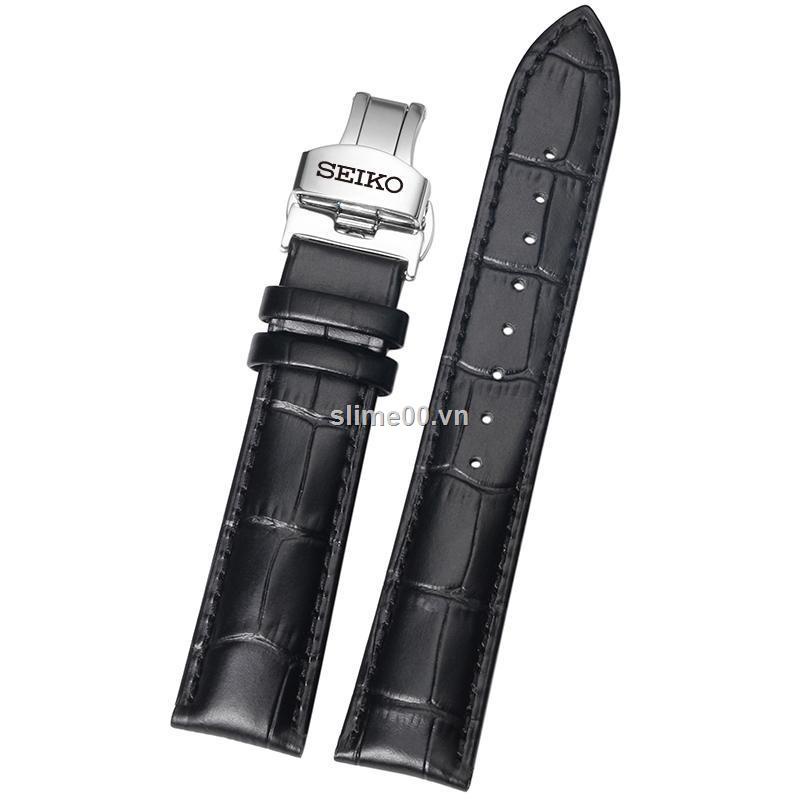 Dây đeo đồng hồ bằng da bò khóa bướm cho Seiko no. 5 20 22mm