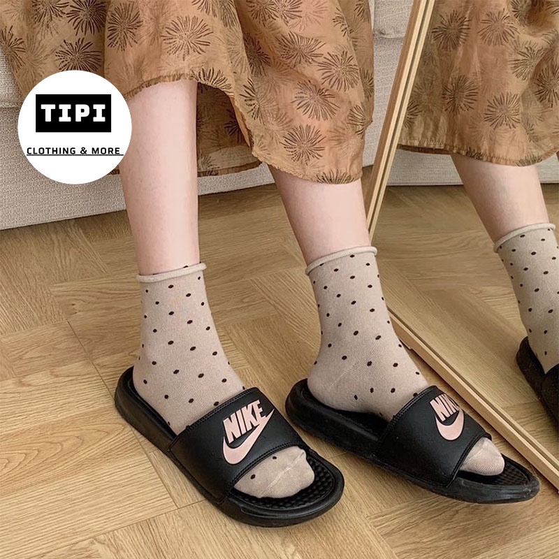 Tất cao cổ chấm bi cổ nhún Bibi G2-03