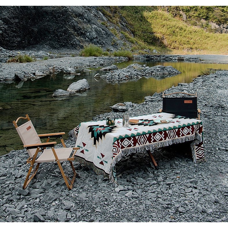 Thảm Dã Ngoại Thổ Cẩm Vải Kích Thước 90cm x 210cm - Thảm Cắm Trại Mông Cổ