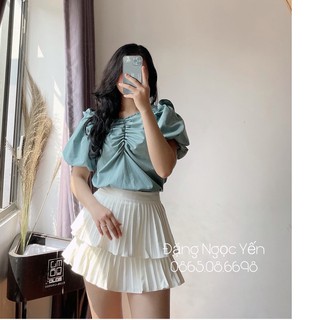 Áo Rúm Ngực Tay Bồng