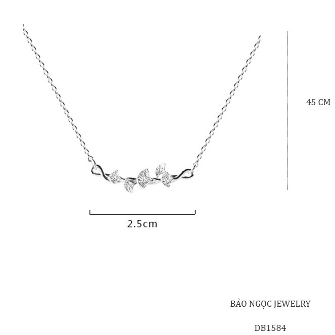 Dây Chuyền Bạc Nữ S925 Hình Lá Bảo Ngọc Jewelry DB-1584