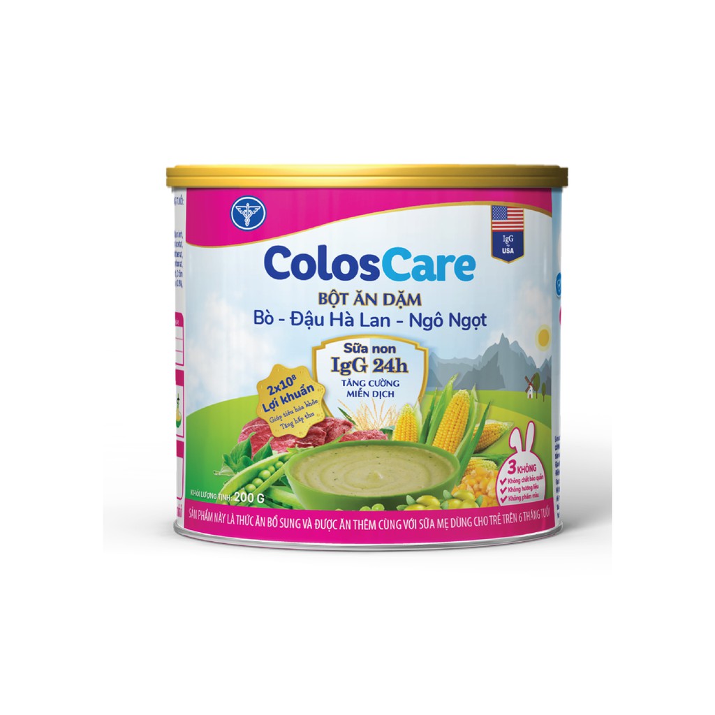 Bột ăn dặm Nutricare ColosCare bổ sung sữa non IgG24h