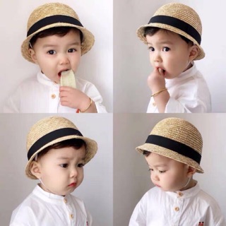 (Săn) Mũ cói vành ngắn siêu cute cho các baby