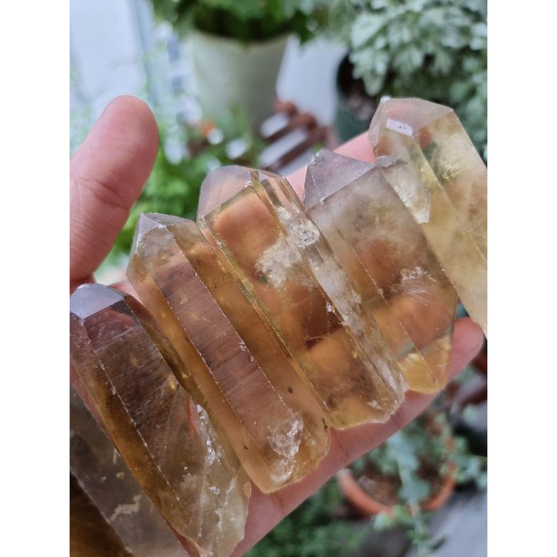 Tinh thể thach anh vàng (Citrine point) tự nhiên dùng trong Tarot-Reiki-phong thủy