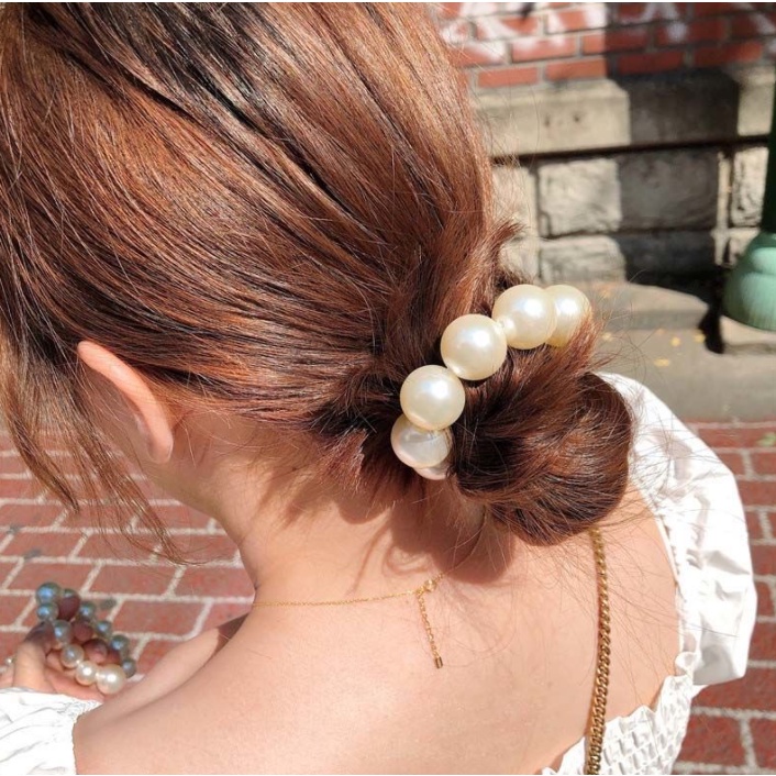 Dây Buộc Tóc Ngọc Trai Nhựa Tiệm Thêu Việt