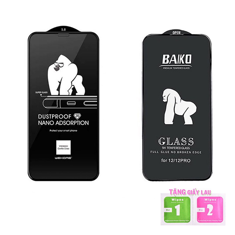 Kính cường lực full màn IP KingKong ,BAIKO siêu bền cho ip6-14promax