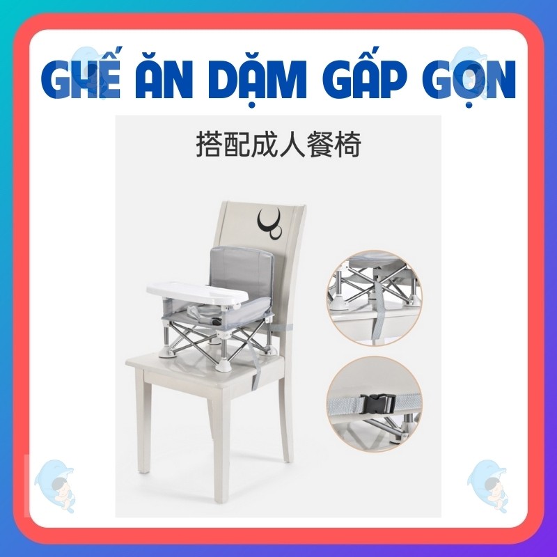 Ghế Ăn Dặm Gấp Gọn Bản Trung Gọn Nhẹ Chắc Chắn Tiện Lợi Cho Bé Mang Theo Khi Đi Du Lịch