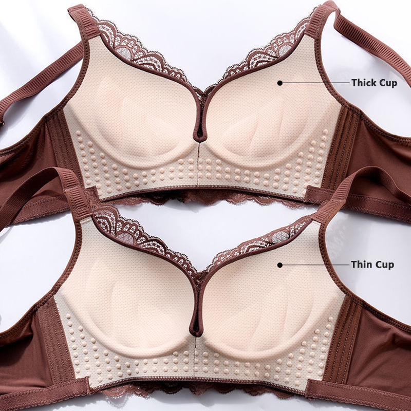 Áo lót ren AOWEINISI không gọng có mút nâng ngực thoáng khí quyến rũ dành cho nữ