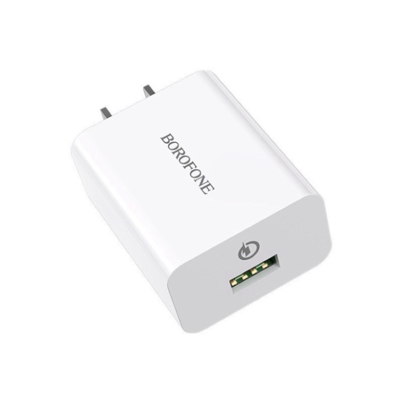 Củ sạc điện thoại Borofone BA21 QC3.0 3A 18W dành cho Iphone, samsung, huawei,công suất ổn định bảo hành 12 tháng