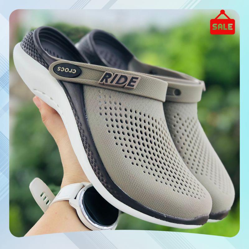 Dép Cross Literide 360 🎁 FREESHIP + Hàng loại 1 + Hộp 🎁 giày sục sandal Crocs quai ngang bít đầu nam nữ, kèm tag Nâu