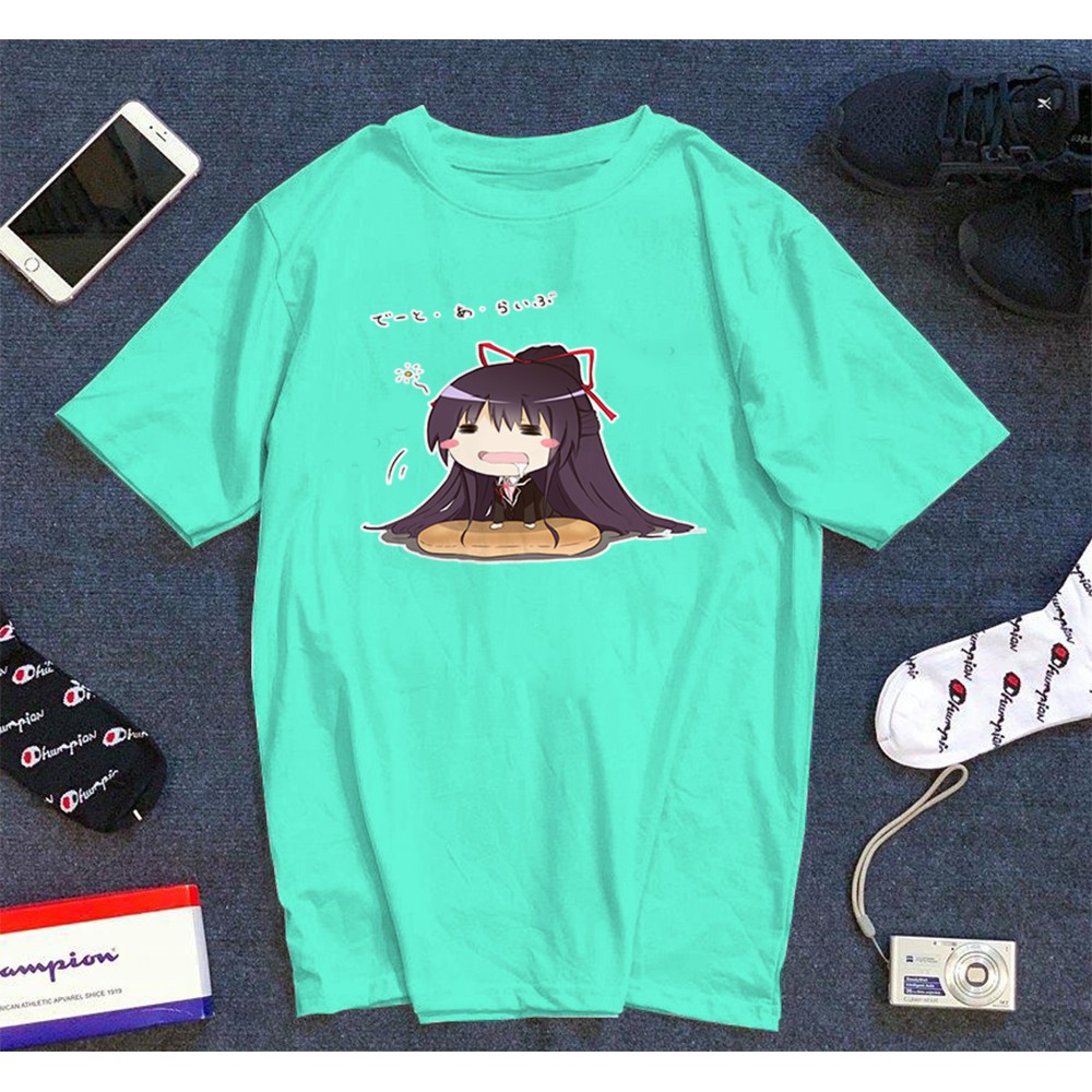 Áo thun Cotton Unisex - Nhân vật Tohka Yatogami - Chibi - Tohka Yatogami ngái ngủ