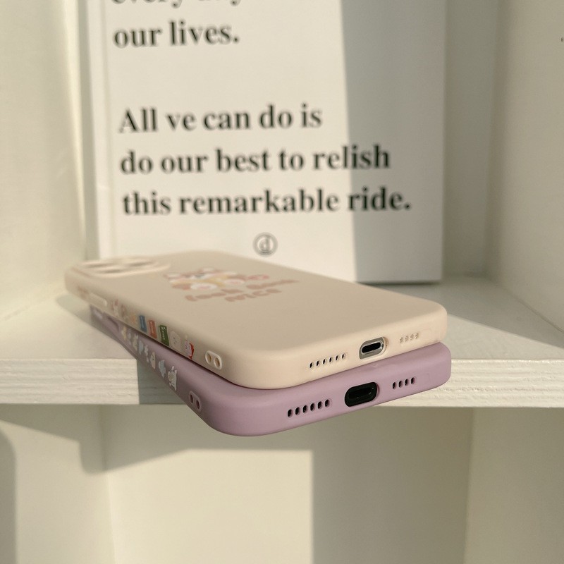 Ốp cạnh in hình người tuyết & shiba dẻo dành cho iPhone 11 12 Pro Max 7 8 Plus X XsMax XR Cú Mèo Case