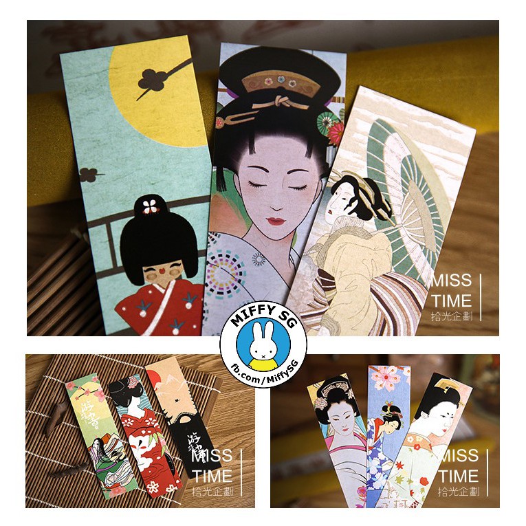 Hộp 30 bookmark giấy cổ phong Nhật Bản DU LI THƯ