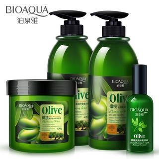 Bộ dầu gội, dầu xả, dầu ủ dưỡng tóc OLIVE của BIOAQUA giúp tóc khỏe, bồng bềnh suôn mượt DG01