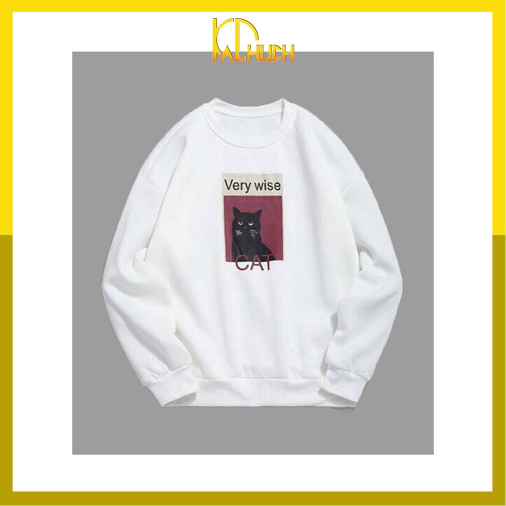 Áo sweater in mèo Cat dễ thuơng
