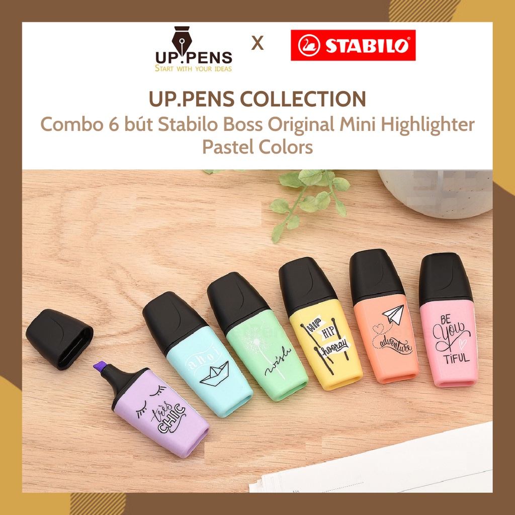 Bộ 6 bút dạ quang Stabilo Boss Original Mini Pastellove Highlighter - Pastel Colors