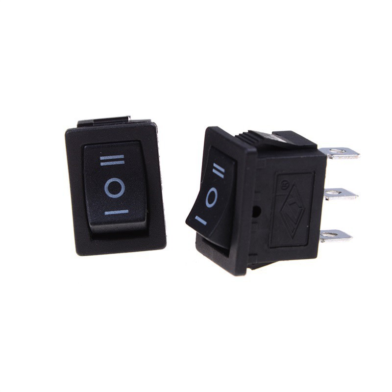 Set 5 Công Tắc On / Off 3 Chấu AC 6A / 250V Màu Đen
