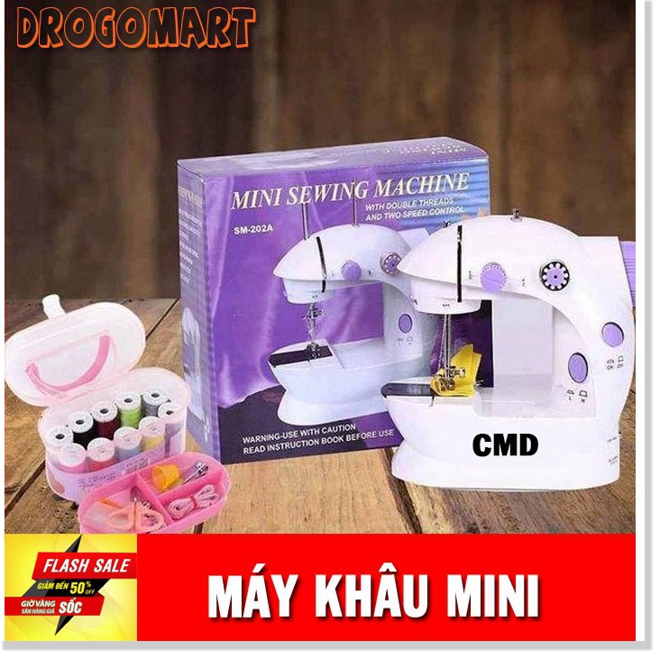 ( FREESHIP 99K ) Máy khâu mini gia đình cầm tay tiện dụng Máy may CMD hỗ trợ may vá Bảo Hành 6 tháng