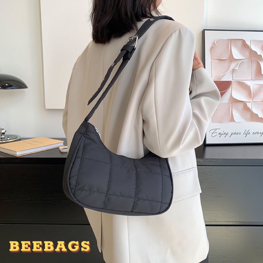 Túi Đeo Vải Phao Dây Quai Điều Chỉnh Được Màu Đen, Xanh Dương, Xanh Lá | PHAO15 | Túi Xách Phao Kẻ Sọc Cá Tính Dễ Phối