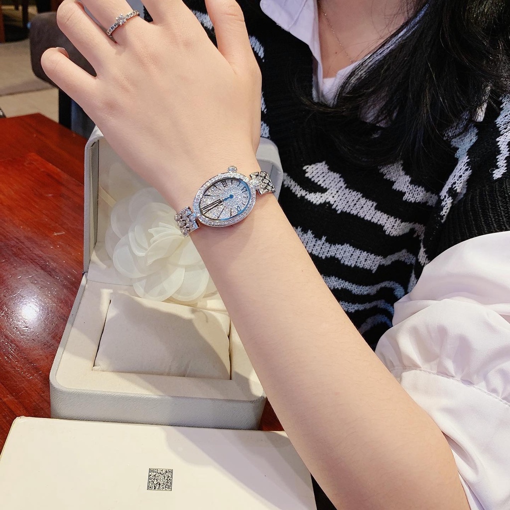 Đồng Hồ - Nữ – Davena Silver Crystal Stainless Steel Ladies Watch