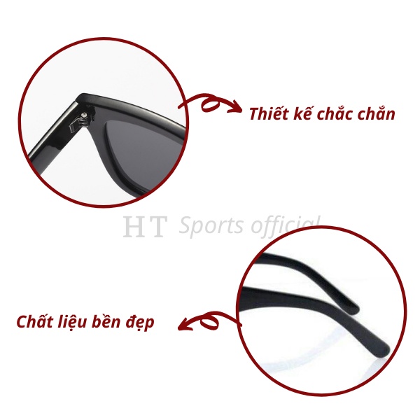 Kính mát chữ V đen HT Sports gọng lớn dành cho nam nữ phong cách thời trang Hàn Quốc cá tính, sang trọng