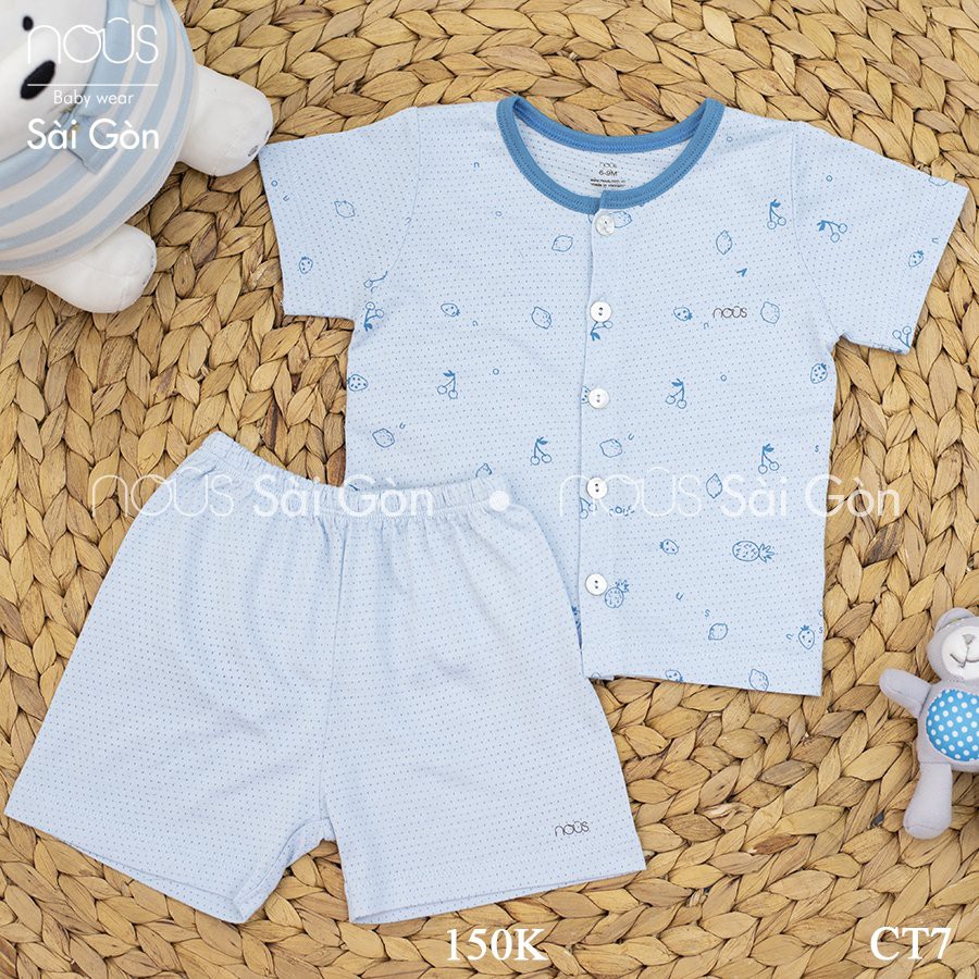 Bộ Quần Áo Cài Thẳng Cộc Tay NOUS ( Size 3-6M , 6-9M , 9-12M ) Giá từ 150000 - 155000đ