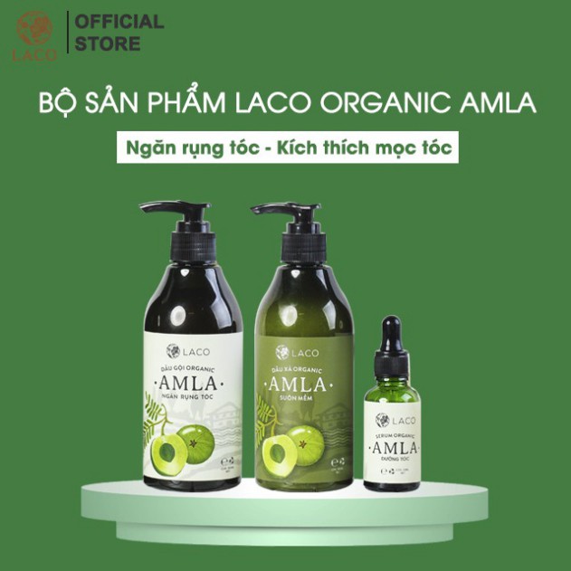 Dầu gội đầu Laco Organic Amla, dầu gội ngăn rụng tóc và kích thích mọc tóc 300ml - LAVAHA SHOP