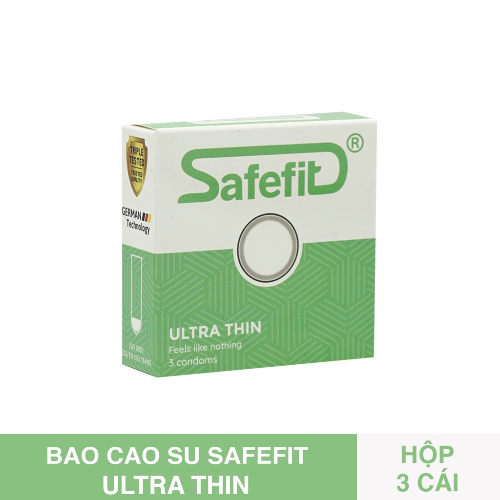 [ 49mm - Siêu Mỏng ] Hộp 3 Bao Cao Su Safefit Ultrathin Size nhỏ Ôm sát - Siêu Mỏng Mang Lại Cảm Giác Chân Thực
