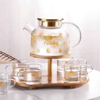 [Order] Bình trà trái đào thuỷ tinh chịu nhiệt