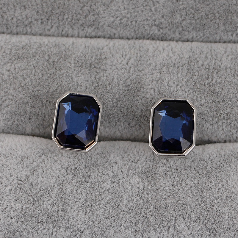 1 Pair Diamond Colorful Glass Cufflinks Womens Mens (Blue) G2VN