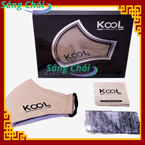 KOOL NeoMask VC (Màu Kem) Khẩu Trang Chống Nắng 4-in-1 - PM2.5 Chống Ô Nhiễm Chống Bụi Mịn Kháng Khuẩn