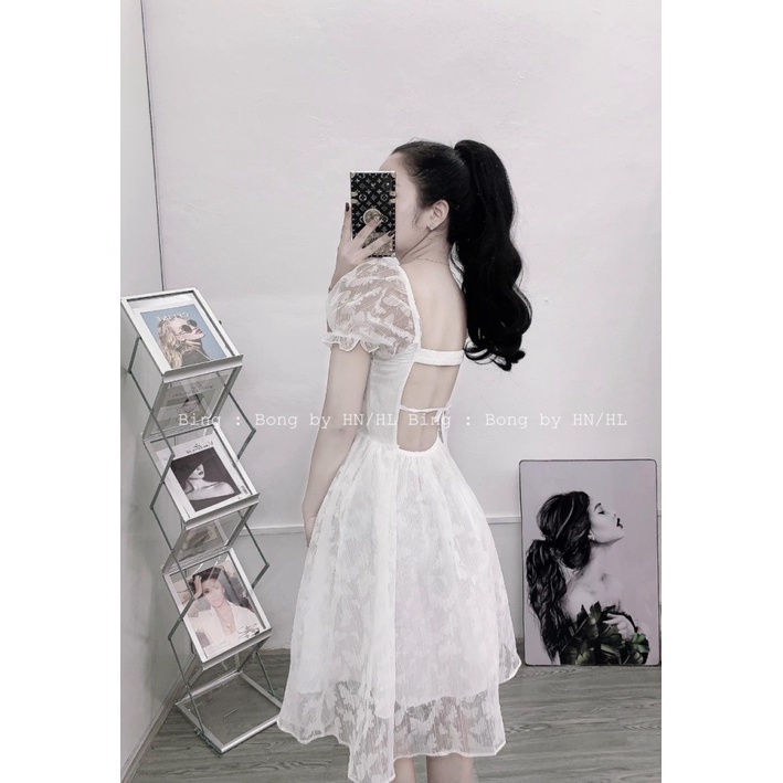 (Free Ship) Đầm Tơ Bướm Có Mút Có Lót Hở Lưng Siêu Dễ Thương UP Valetina Shop