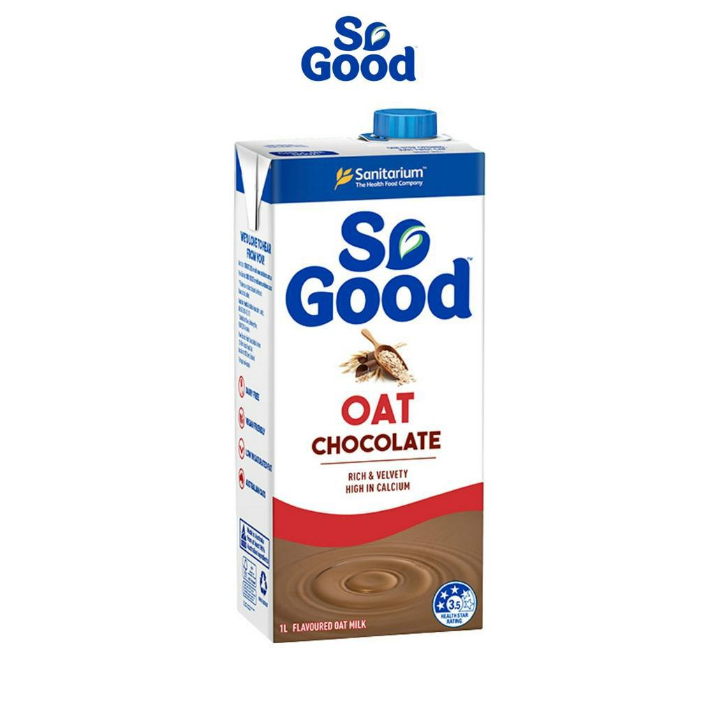 Sữa hạt yến mạch hương sô cô la SO GOOD Úc 1L bổ sung vitamin E và canxi, không gây tăng cân phù hợp cho người ăn kiêng