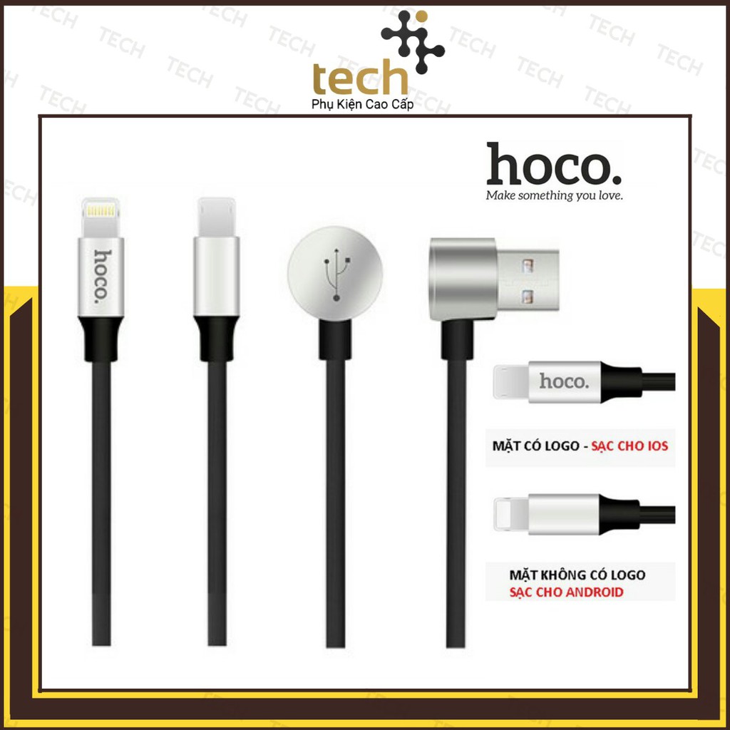 [CHÍNH HÃNG] Cáp Sạc Nhanh 2 in 1 Trên 1 Đầu Sạc Hoco U18 2.4A Cho Iphone/Android