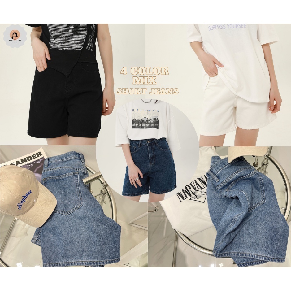 Quần Jeans ngố 4 màu nữ lưng cao form rộng cao cấp [FREESHIP]