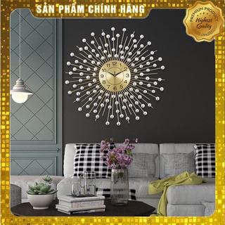 Đồng Hồ Treo Tường Trang Trí, Đồng Hồ Treo Tường Nghệ Thuật Bi Vàng 004 (Hàng Chính Hãng Loại 1)