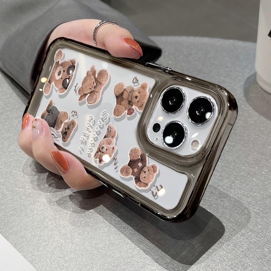Ốp Điện Thoại Silicon Trong Suốt Hình Gấu Dễ Thương Chống Sốc Cho IPhone 14 13 12 11 Pro Max XS X XR 8 7 Plus 6S