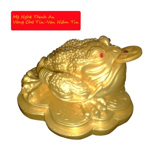 Thiềm Thừ Ngậm Tiền Vàng Chiêu Tài Lộc đá poly vàng - CDV19