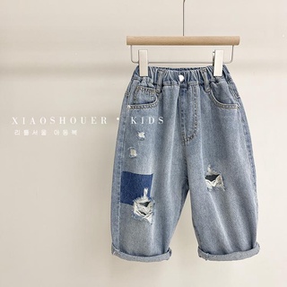 Quần jean lửng phong cách hàn quốc thời trang cá tính cho bé từ 10-24kg