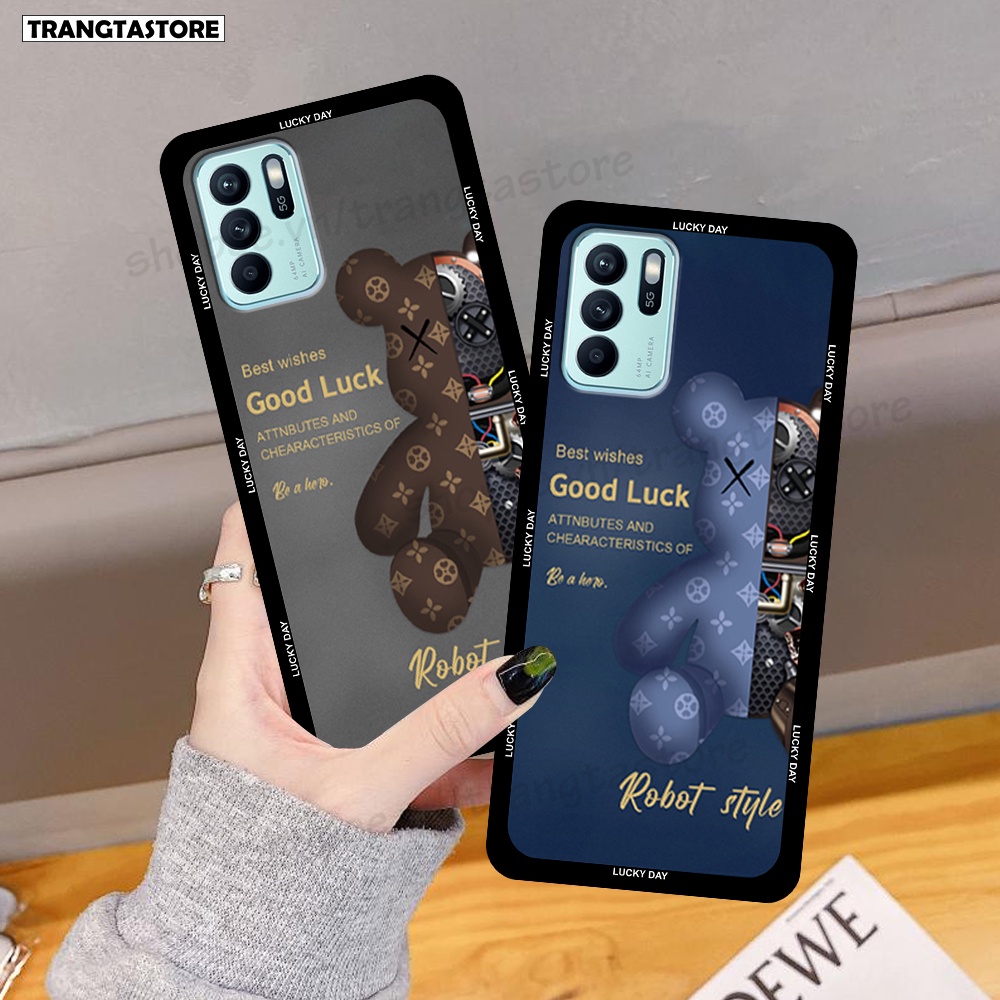 Ốp Oppo Reno6 / Reno6 Z 5G / Reno 6 Pro in hình gấu Bearbrick,Mountain,xanh,đen,đỏ giá rẻ