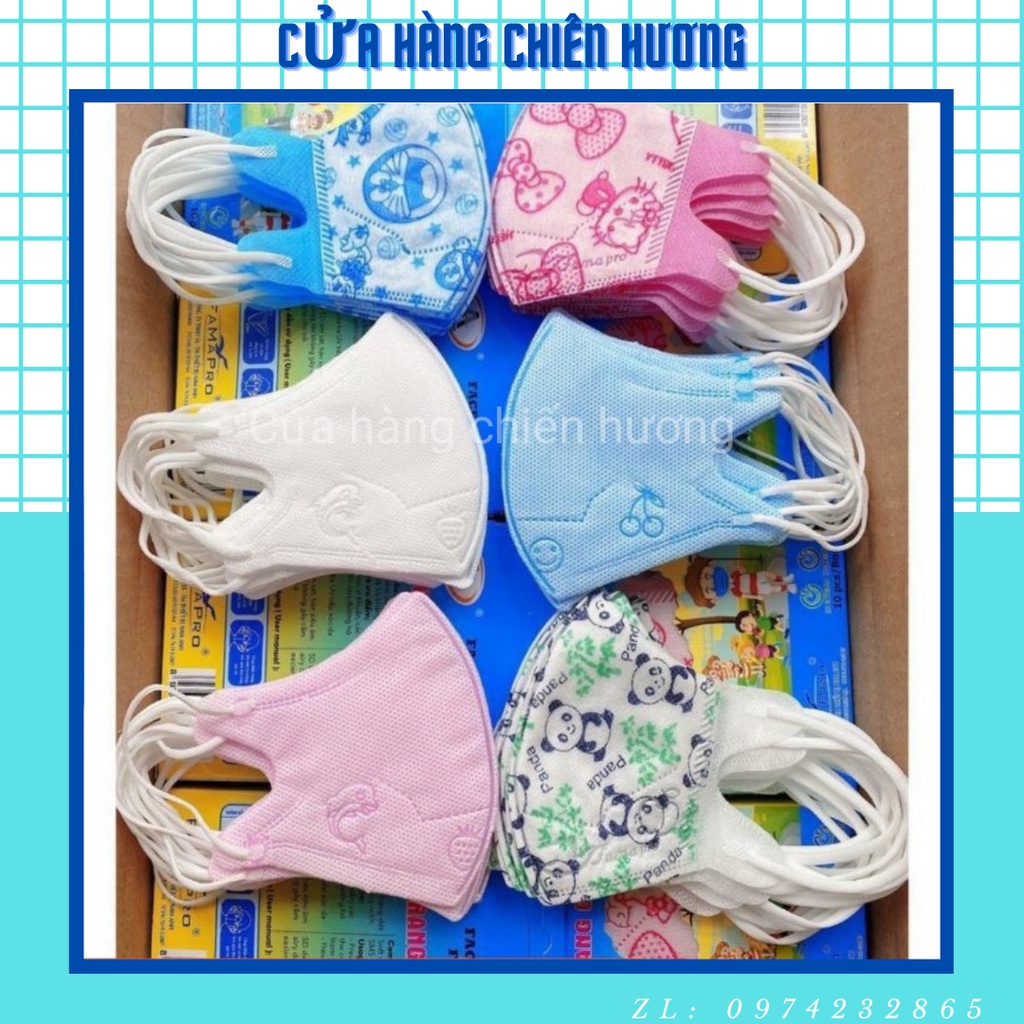 Hộp 10 cái khẩu trang em bé, trẻ em 5D Mask Kids (hàng Nam Anh Famapro )