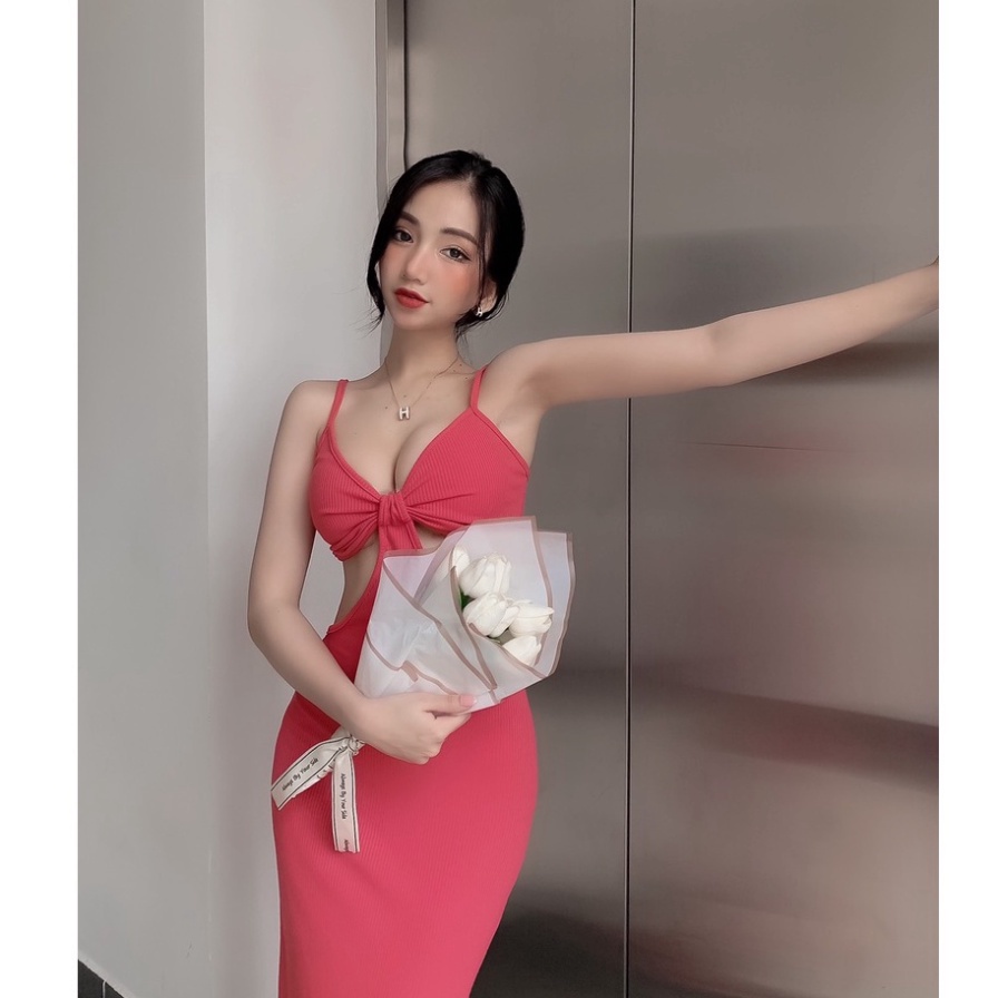 [HOT] Đầm 2 dây dài xẻ - cut eo