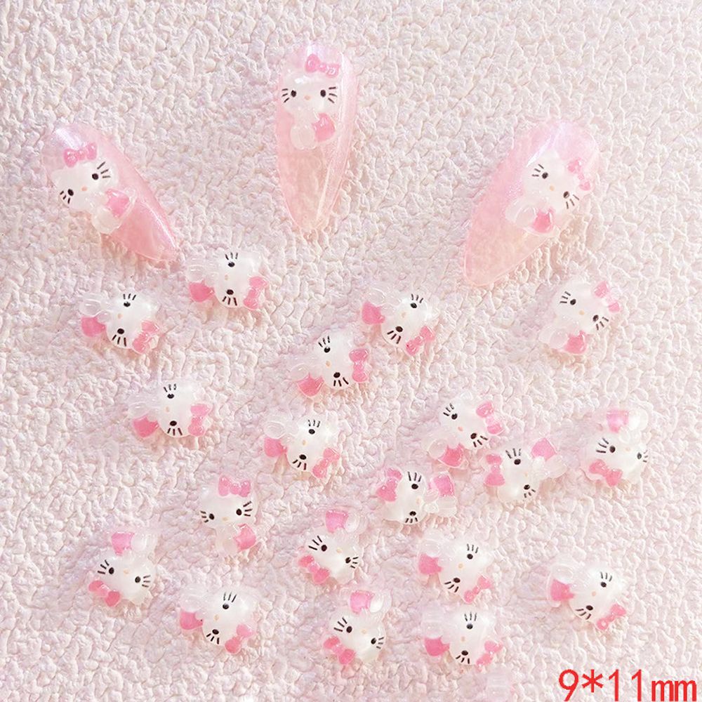 5 Hạt Charm Hình Kitty Trang Trí Móng Nghệ Thuật