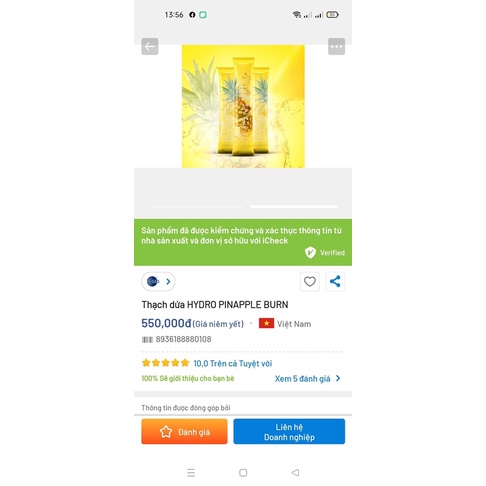 thạch dứa giảm cân trợ giá nguyên mã