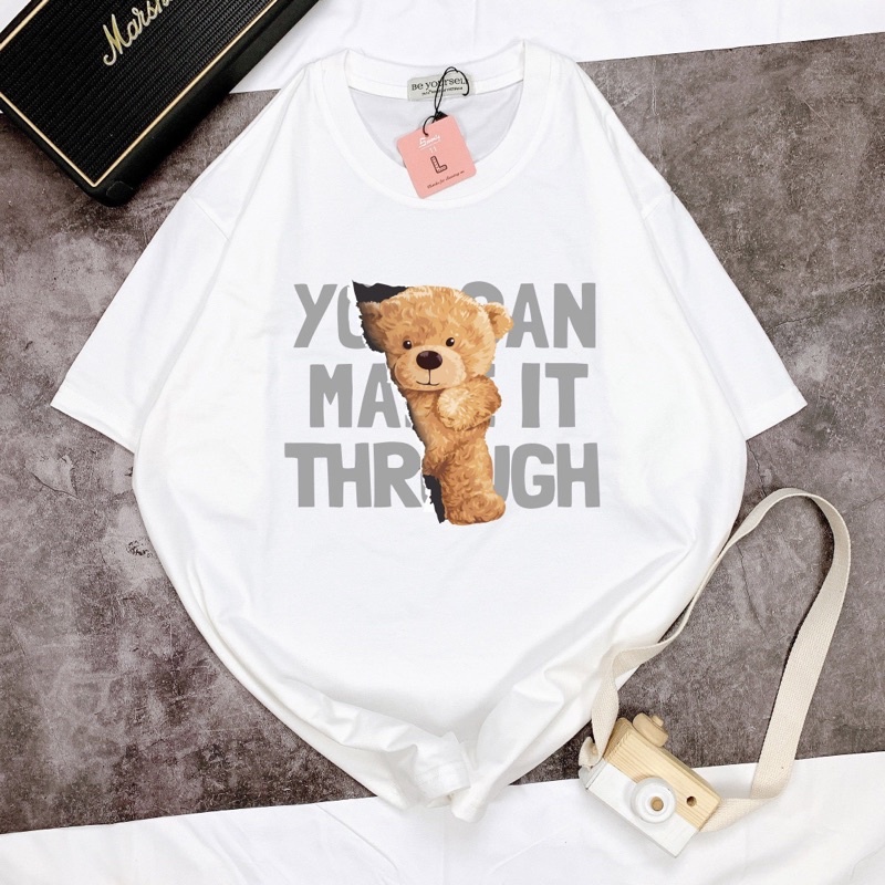 AT22_Áo Thun Unisex Phom Rộng Tay Lỡ_Chất Cotton Nhập Mịn Mát Không Xù Lông_Freesize 42-65Kg