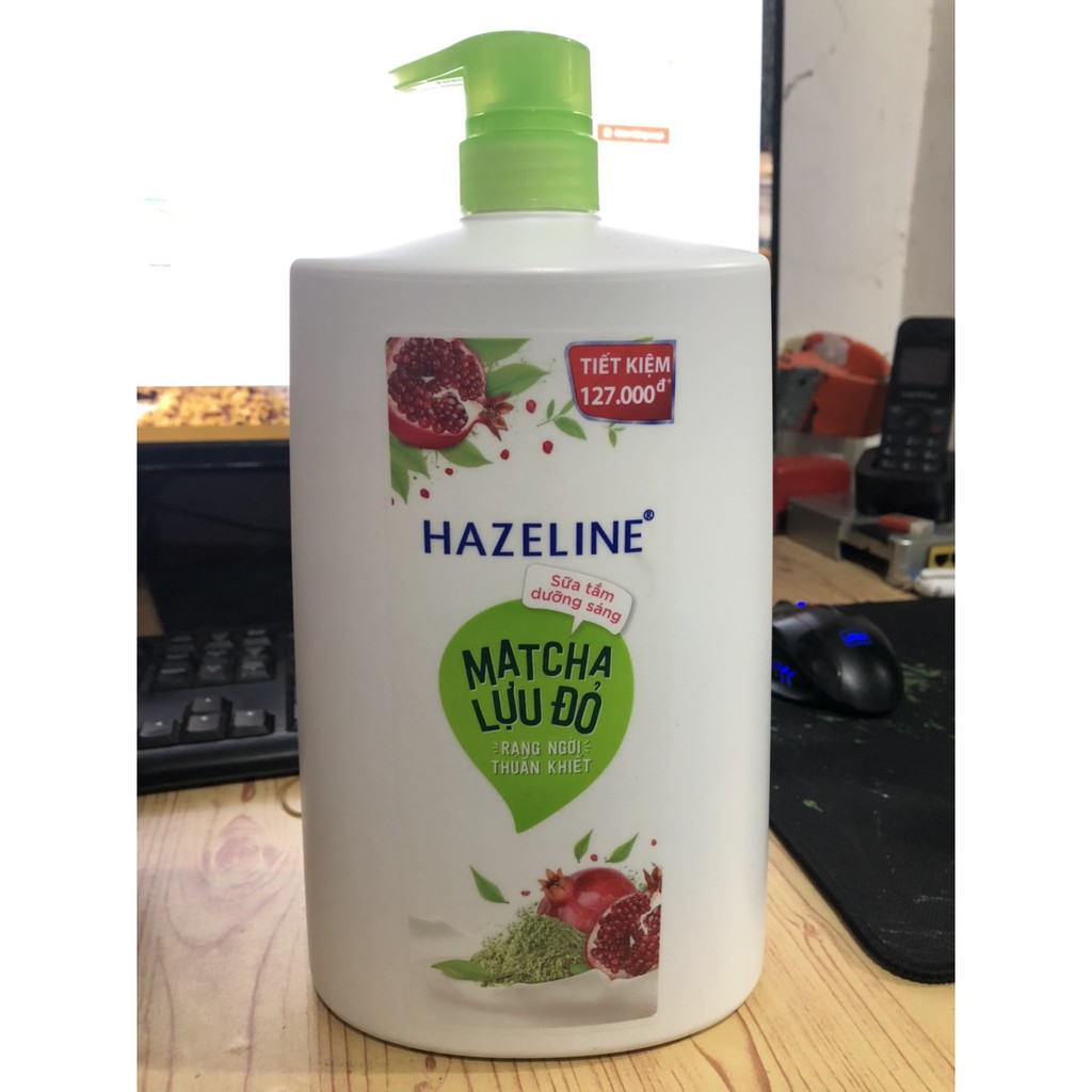 Sữa Tắm Hazeline Dưỡng Thể Thiên Nhiên Trắng Sáng Da Matcha Lưu Đỏ 1.2 Kg