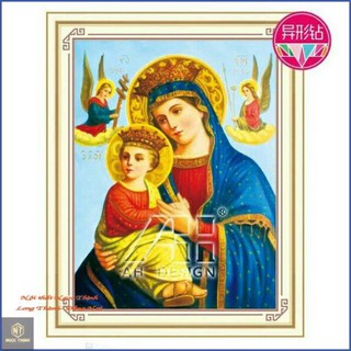 Freeship tranh đính đá mẹ hằng cứu giúp 75×58 cm. chưa đính.