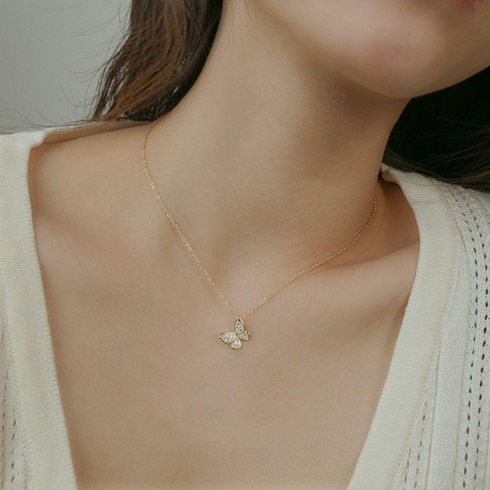 Bộ Trang SứC HìNh BướM ĐíNh Đá Sang TrọNg|Vòng cổ Phong Cách Hàn Quốc Xinh Xắn Cho Nữ