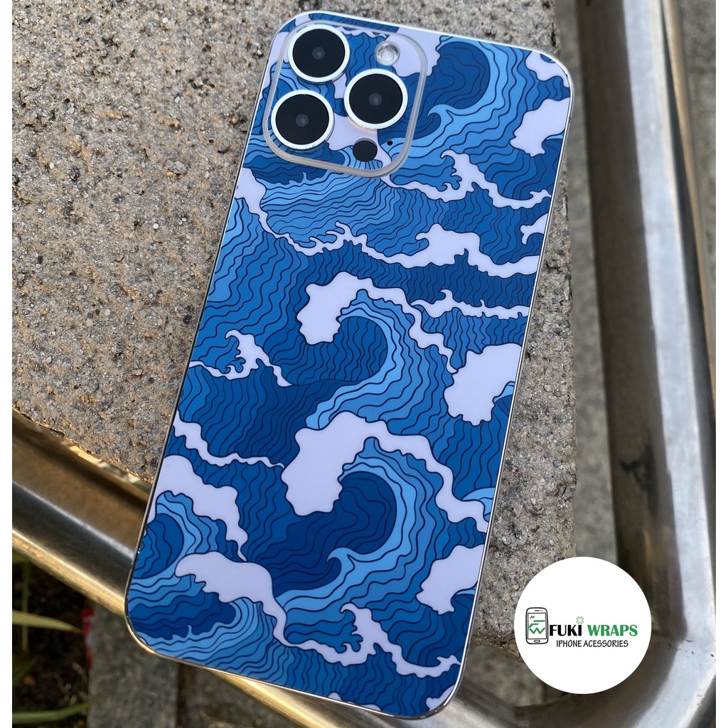 Tấm dán Skin Sóng Xanh FULL VIỀN Dành Cho13prm , 12prm , 11prm , x, xs, xr , xsm , ip11 , ip12 , ip13 - FukiShop