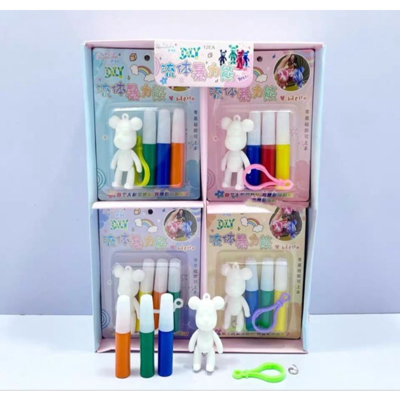 Bộ tô/ đổ màu loang móc khóa Gấu Bụng Bự DIY giá rẻ